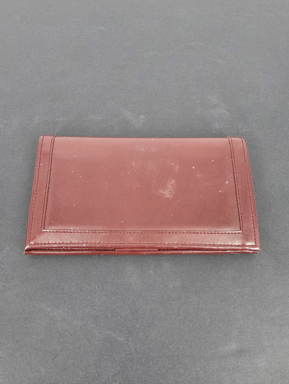 Vintage KMC Check Book Banker CB-710 Electronic Calculator Burgundy Bifold Walle